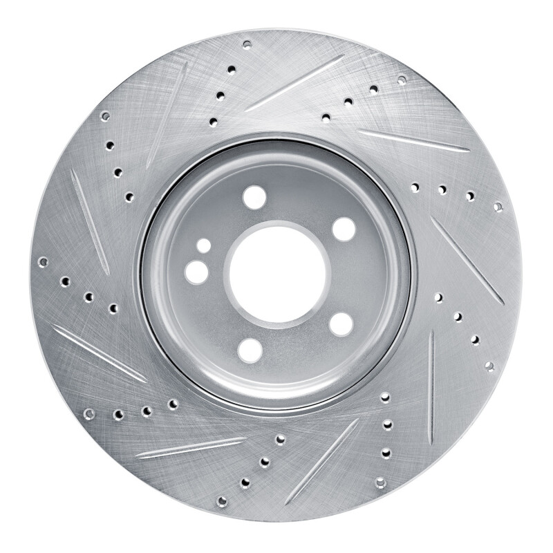Mercedes-Benz A220 Brake Rotor (1) - Front Right - R1 Concepts - Drilled & Slotted - Silver - `19-`25